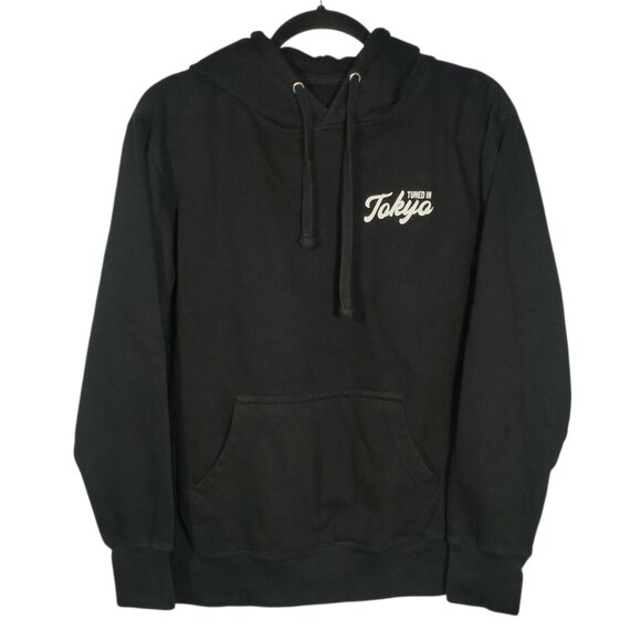 Tuned In Tokyo Graphic Hoodie Sweatshirt Women's M Black Samurai Panda Kabuto - Picture 3 of 5